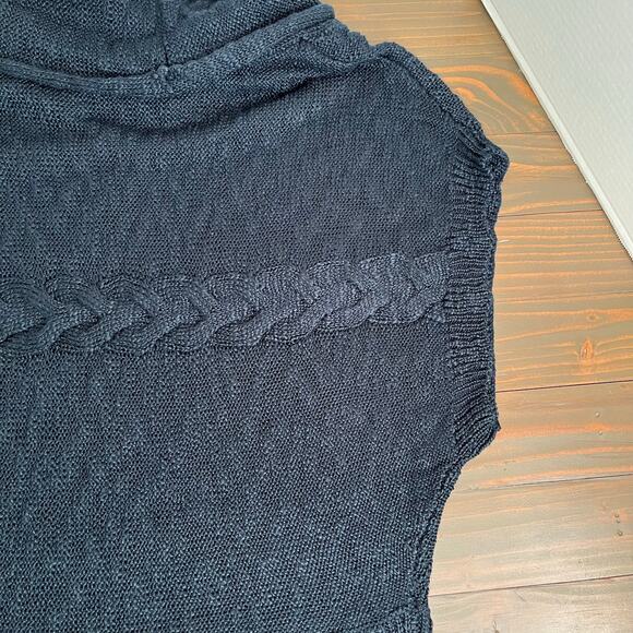 Pink Rose Open Knit Cowl Neck Navy Blue Sweater Vest NWT Size Small - Picture 9 of 16